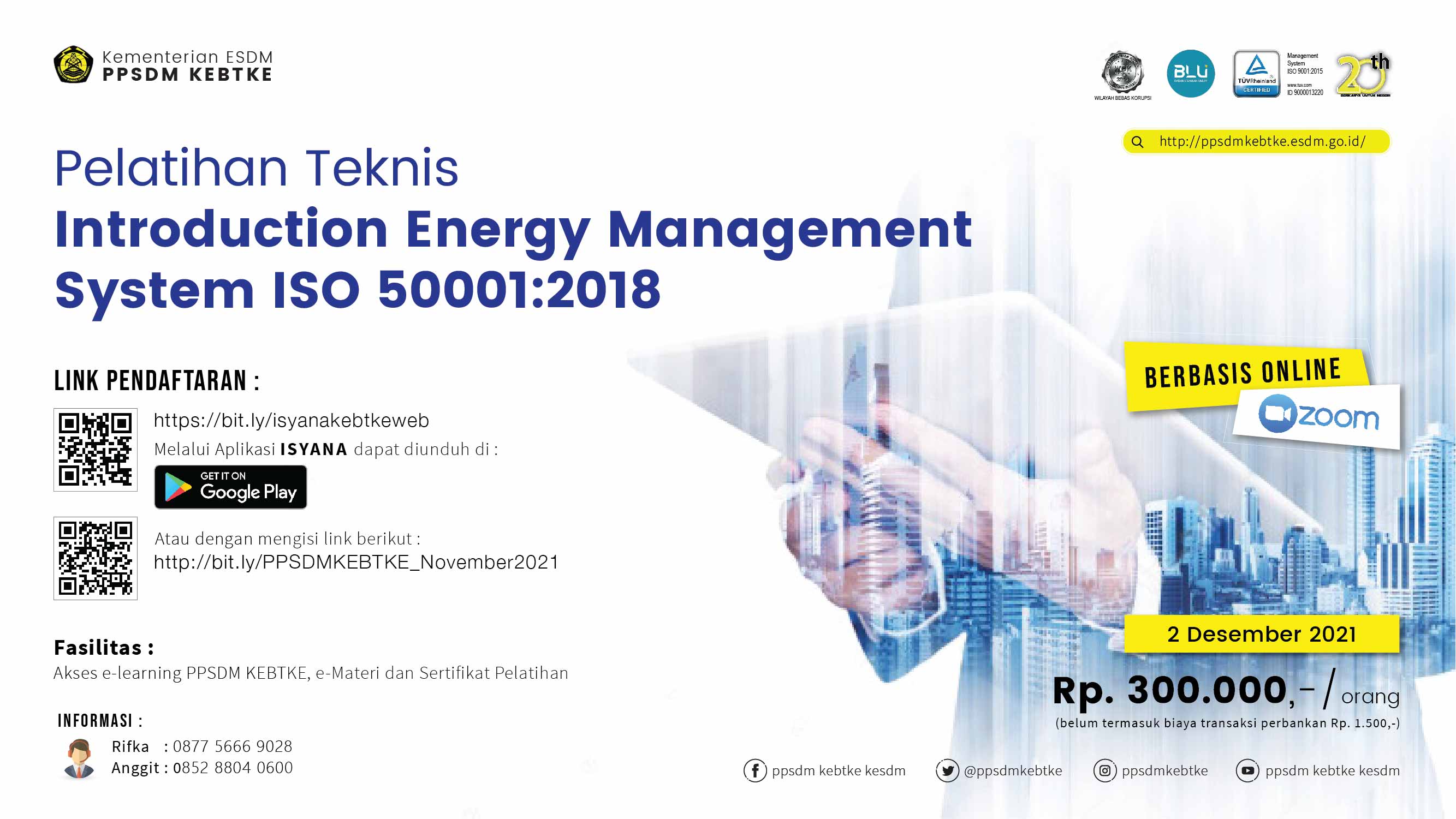 Pelatihan Teknis Introduction Energy Management System ISO 50001:2018 (2 Desember 2021)