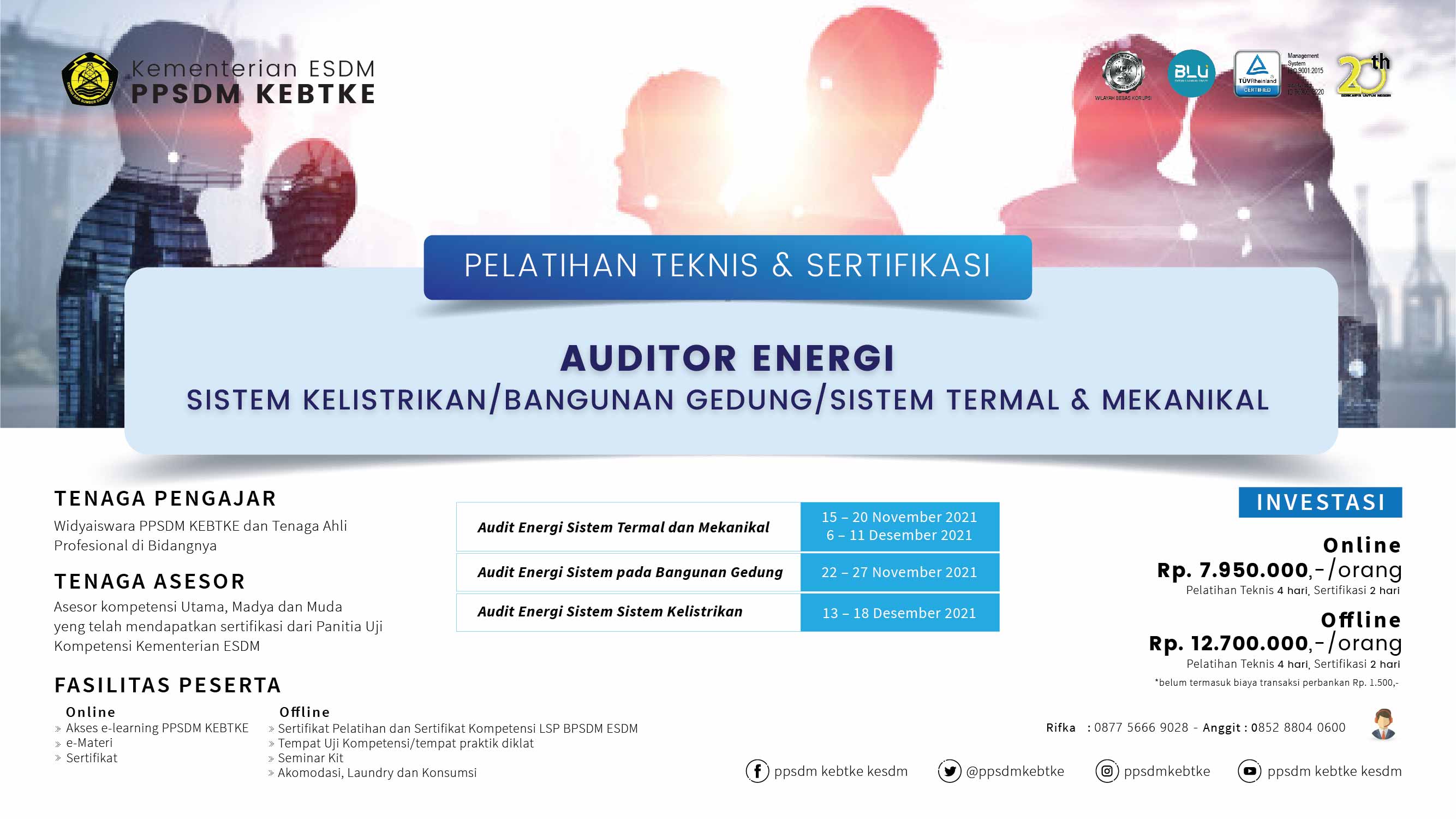 Pelatihan Teknis & Sertifikasi Auditor Energi (November - Desember 2021)